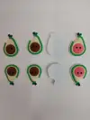 Cartoon cute PVC soft rubber avocado patches, children's hair clip accessory parts, Crocs shoe buckle accessories, phone case refrigerator patches. Application Scenario